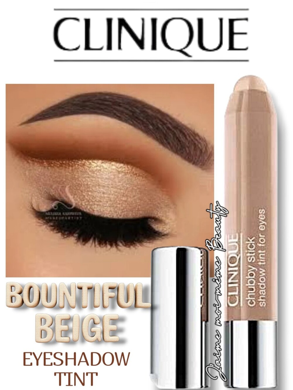 Clinique Chubby Stick Shadow Tint - Bountiful Beige - Champagne Shimmer - NEW